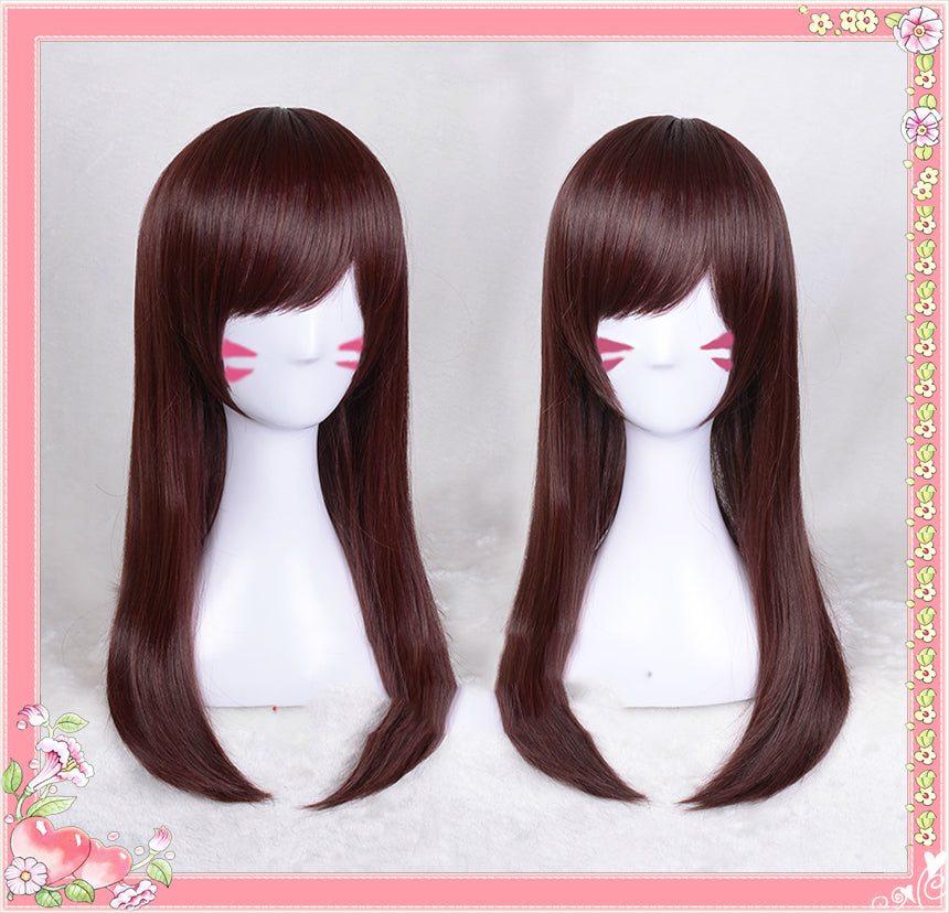 D.va DVA songhana chestnut Cosplay wig