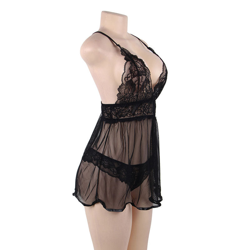 Oversized Sling Sexy Lingerie European & American Sexy Lace Nightdress