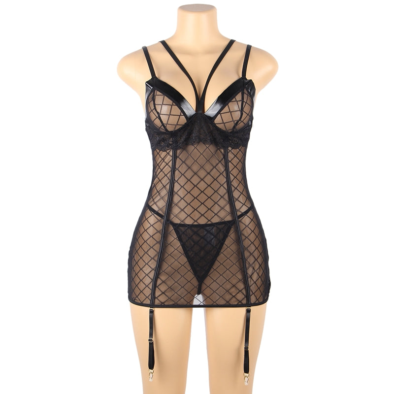 Comeondear Lace Gartered Lingerie Mesh Erotische