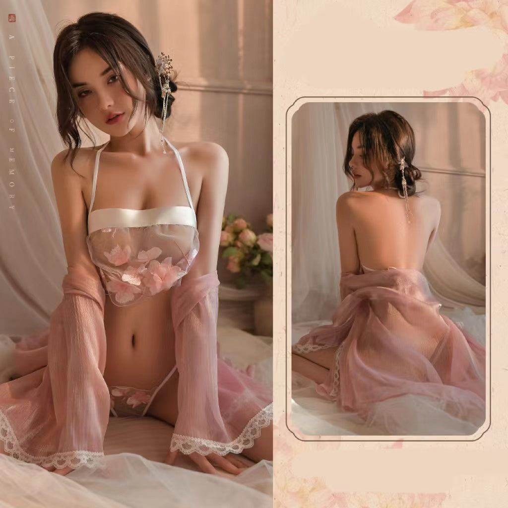 Underwear Tulle Hanging Neck Belly Pocket Hanfu Suit